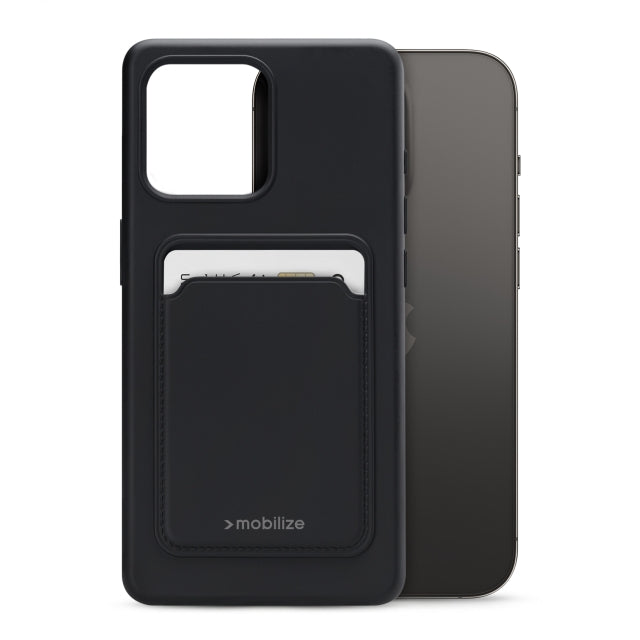 Mobilize Rubber Gelly Card Case Apple Iphone 14 Pro Matt Black