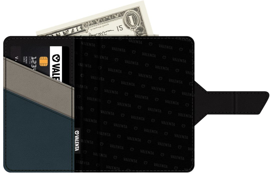 Valenta Card Case Plus Wallet Snap 2-In-1 Black