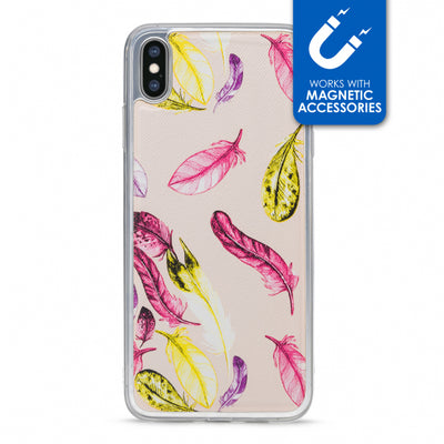 My Style Magneta Case For Apple Iphone Xs Max Beige Feathers