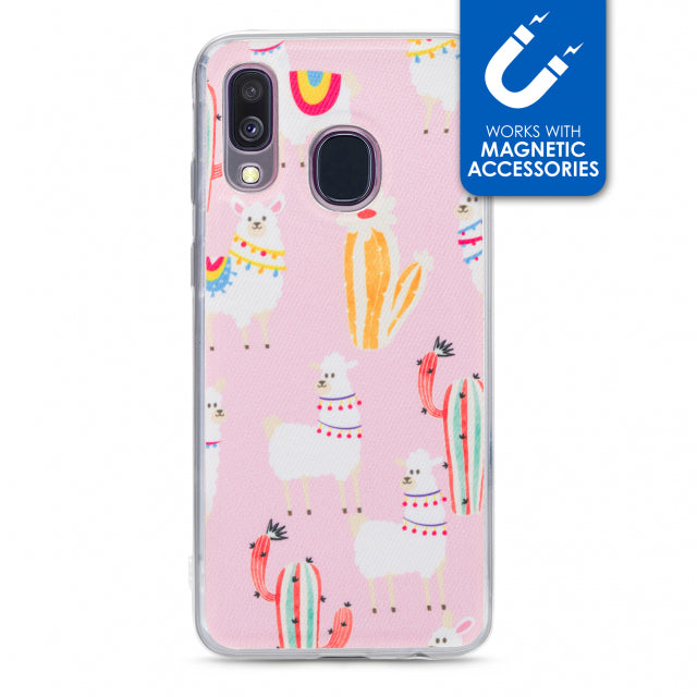 My Style Magneta Case For Samsung Galaxy A40 Pink Alpaca