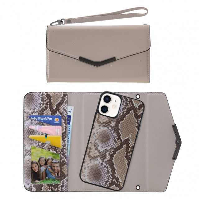 Mobilize 2In1 Elegant Magnet Clutch Apple Iphone 12 Mini Beige Snake