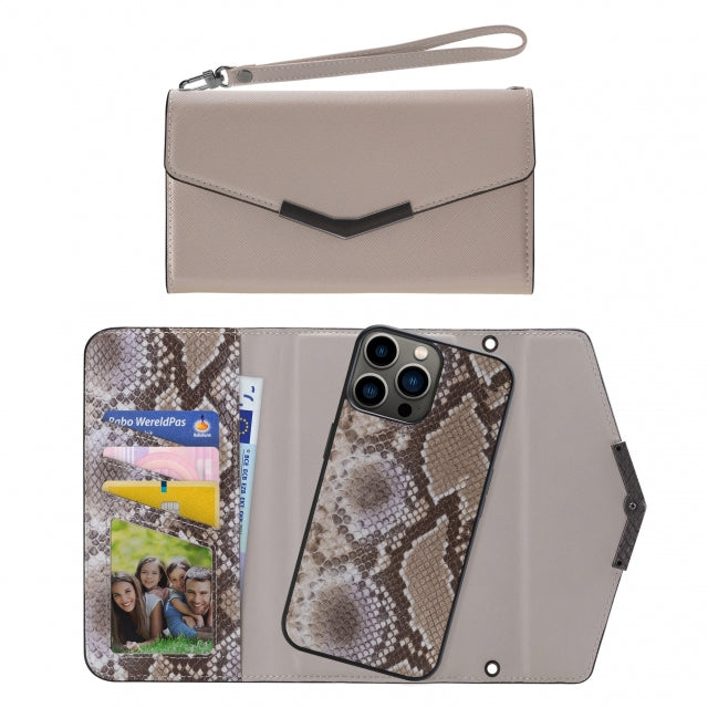 Mobilize 2In1 Elegant Magnet Clutch Apple Iphone 13 Pro Beige Snake