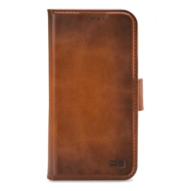 Senza Desire Leather Wallet Apple Iphone 13 Pro Burned Cognac