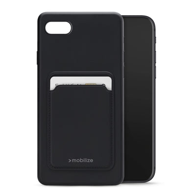 Mobilize Rubber Gelly Card Case Apple Iphone 6/6S/7/8/Se (2020/2022) Matt Black