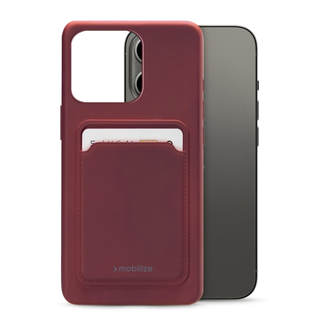 Mobilize Rubber Gelly Card Case Apple Iphone 13 Pro Matt Bordeaux