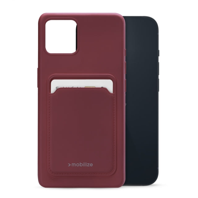 Mobilize Rubber Gelly Card Case Apple Iphone 14 Matt Bordeaux