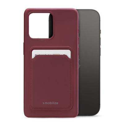 Mobilize Rubber Gelly Card Case Apple Iphone 14 Pro Matt Bordeaux
