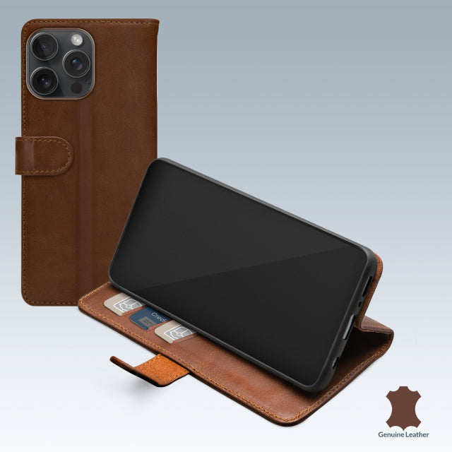 Mobilize Leather Wallet Apple Iphone 15 Pro Max Brown
