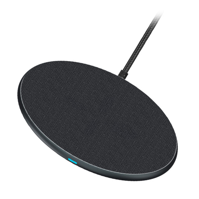 Mobilize Wireless Qi Fast Charger Flat 5W/7.5W/10W/15W Pu Leather Grey