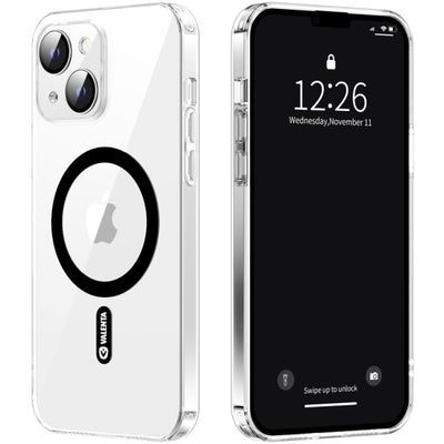 Valenta Tempered Glass Back Cover Magsafe Case Apple Iphone 14 Clear