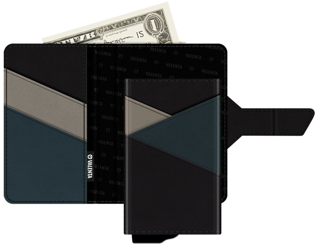 Valenta Card Case Plus Wallet Snap 2-In-1 Black