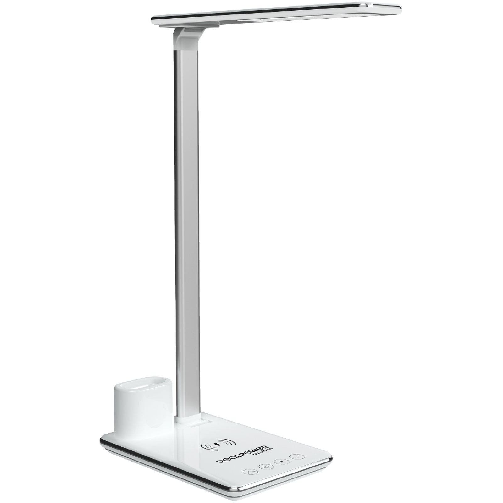 Real Power Realpower Chargeair All Light Wireless Charging Desk Lamp White/Silver