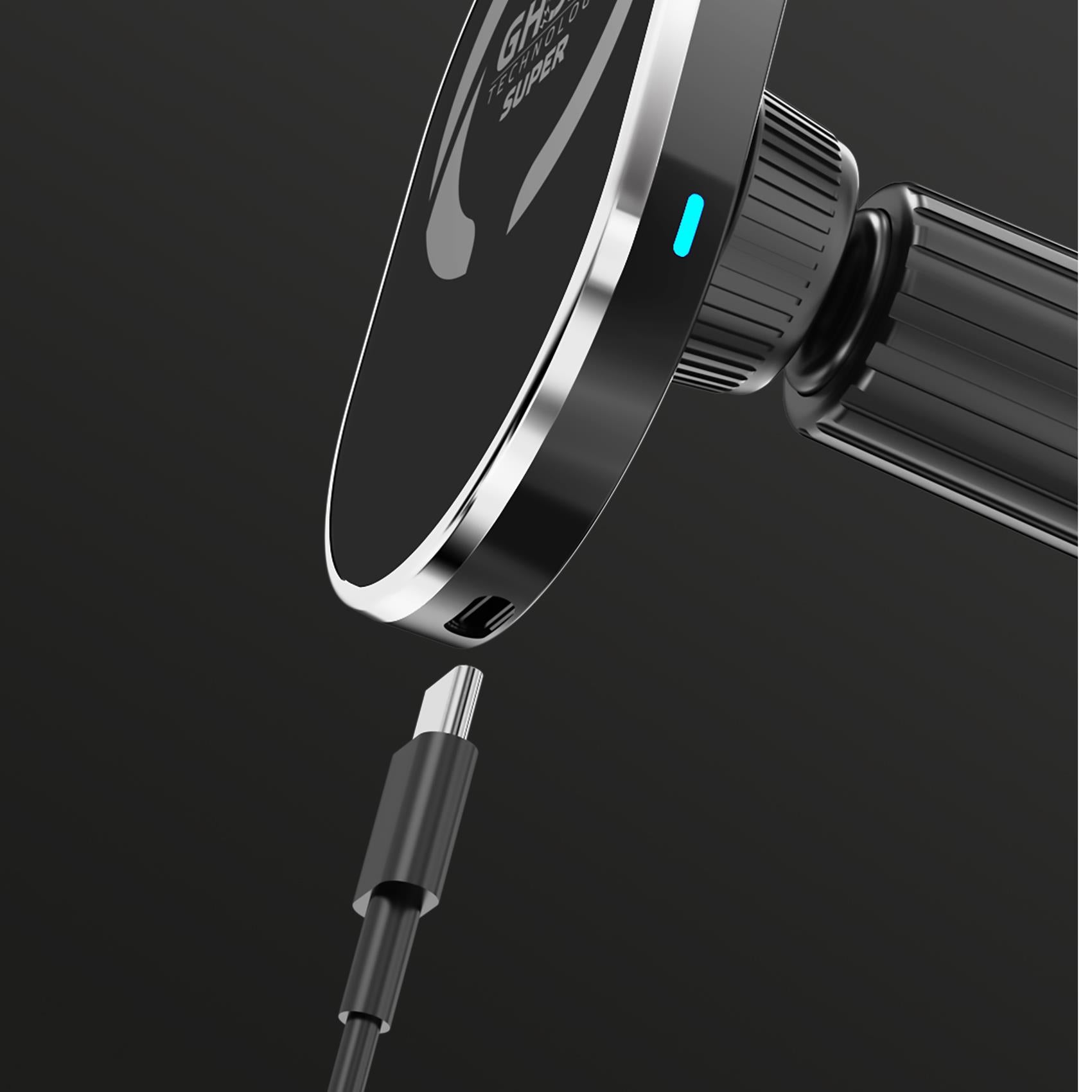 Celly Ghostsupermag Magsafe Wireless Car Charger Holder Black